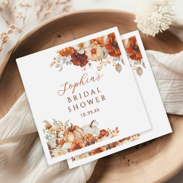 Guardanapo De Papel Chá de Noiva Floral Boho Outono Abóbora