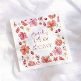 Guardanapo De Papel Chá de Noiva Floral de Laranja Cítrica