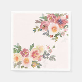 Guardanapo De Papel Chá de Noiva Floral Rosa Elegante