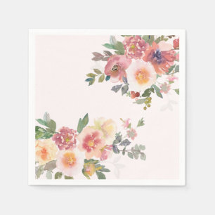 Guardanapo De Papel Chá de Noiva Floral Rosa Elegante