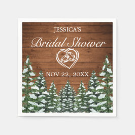 Guardanapo De Papel Chá de Noiva Floresta Nevada e País de Pinheiro Co