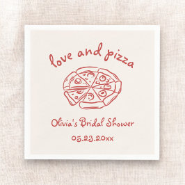 Guardanapo De Papel Chá de Noiva Italiano Amor & Pizza Desenho à Mão V