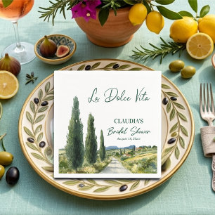 Guardanapo De Papel Chá de Noiva La Dolce Vita Vista Italiana