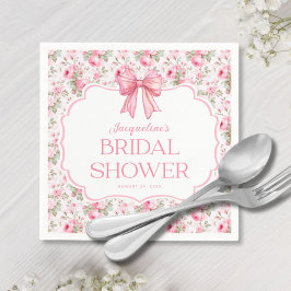 Guardanapo De Papel Chá de Noiva Laço Rosa Shabby Chic