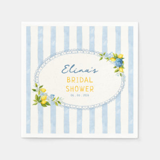 Guardanapo De Papel Chá de noiva limão azul hydrangea La dolce vita