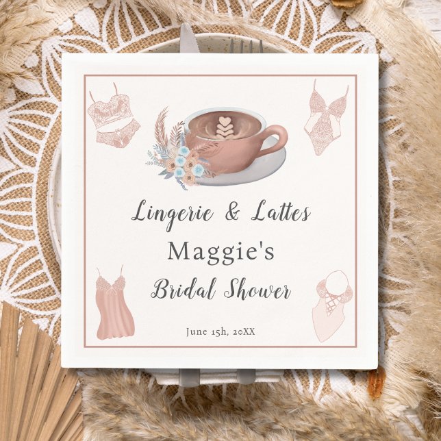 Guardanapo De Papel Chá de Noiva Lingerie & Lattes (Criador carregado)
