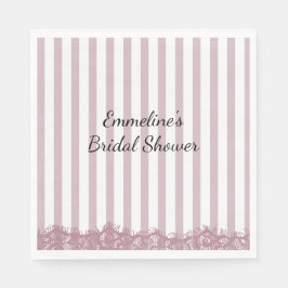 Guardanapo De Papel Chá de Noiva Listras Rosa e Renda