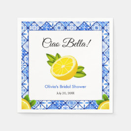 Guardanapo De Papel Chá de Noiva Mediterrâneo Italiano Ciao Bella