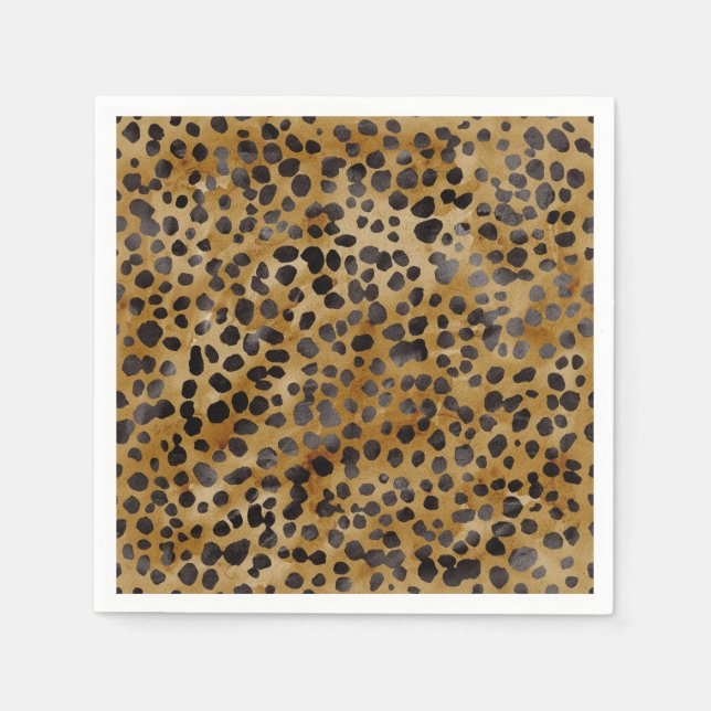 Guardanapo De Papel Chá de Noiva Moderno com Estampa de Leopardo Tendê (Frente)