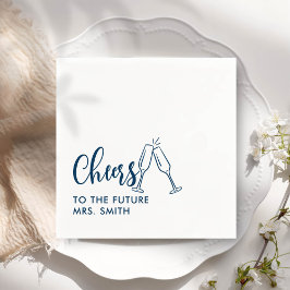 Guardanapo De Papel Chá de Noiva Moderno Senhora Futuro Cinza