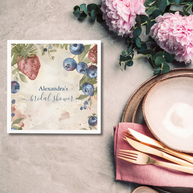 Guardanapo De Papel Chá de Noiva Morango Doce como Fruta (Criador carregado)