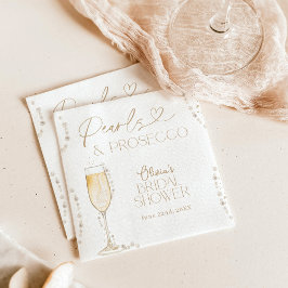 Guardanapo De Papel Chá de Noiva Pérolas e Prosecco, Brunch e Espumant