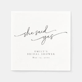 Guardanapo De Papel Chá de Noiva Personalizado Elegante e Minimalista