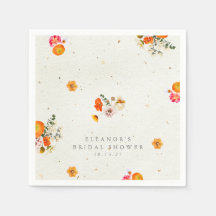 Chá de Noiva Personalizado Flor Silvestre Laranja