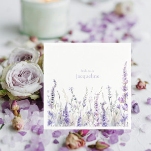 Guardanapo De Papel Chá de Noiva Personalizado Lavanda Floral