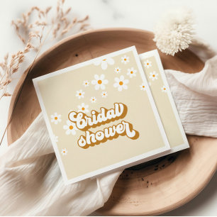 Guardanapo De Papel Chá de noiva Retro Daisy Groovy