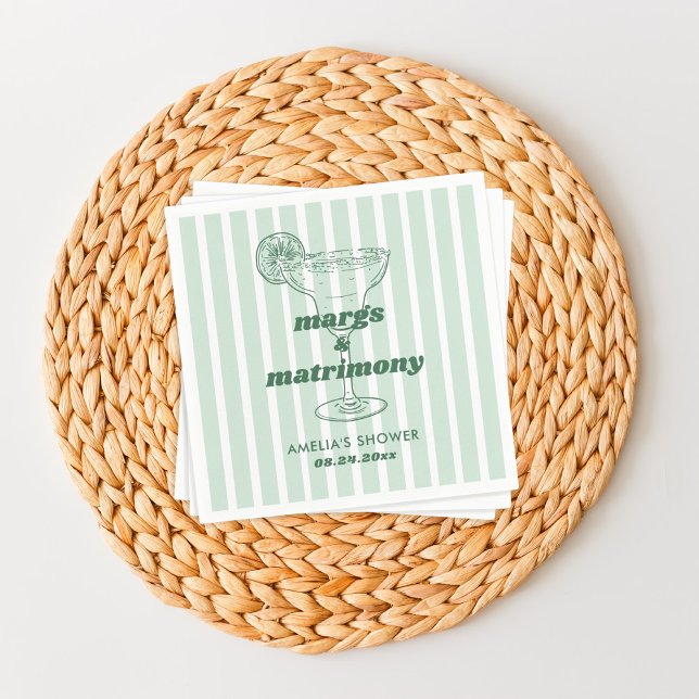 Guardanapo De Papel Chá de Noiva Retro Margs & Matrimony Despedida de  (Criador carregado)