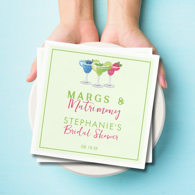 Guardanapo De Papel Chá de Noiva Retro Verde Lima Margs & Matrimony (Criador carregado)