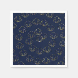 Guardanapo De Papel Chá de Noiva Sereia com Conchas Marinhas em Azul M