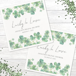 Guardanapo De Papel Chá de Noiva Shamrock Lucky In Love