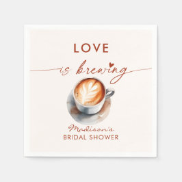 Guardanapo De Papel Chá de Noiva Temático de Café 'O Amor Está Sendo P