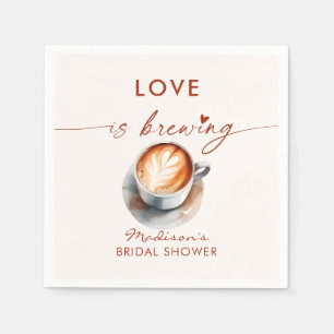 Guardanapo De Papel Chá de Noiva Temático de Café 'O Amor Está Sendo P