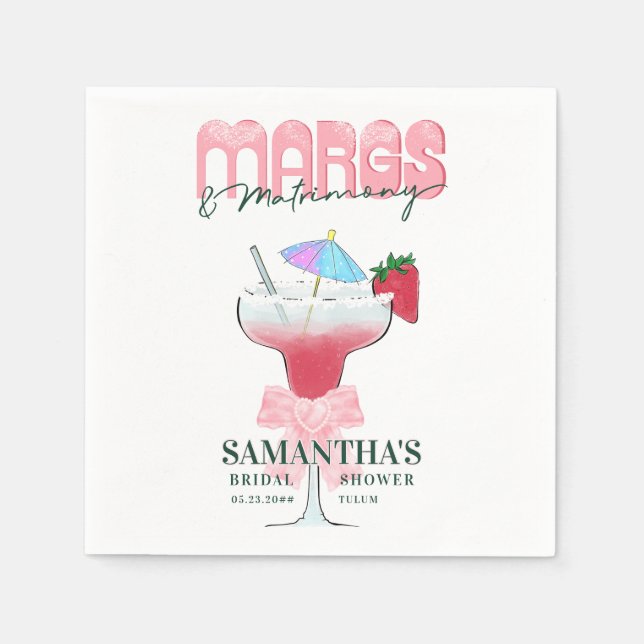 Guardanapo De Papel Chá de Noiva Tequila da Margs Matrimônio Despedida (Frente)