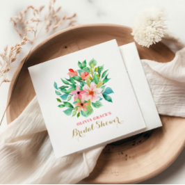 Guardanapo De Papel Chá de noiva tropical floral de praia