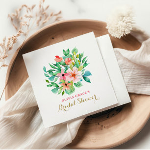 Guardanapo De Papel Chá de noiva tropical floral de praia