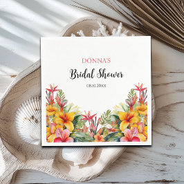 Guardanapo De Papel Chá de Noiva Tropical Luau Havaiano