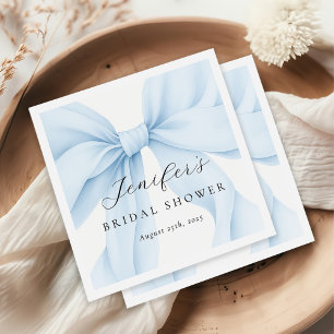Guardanapo De Papel Chá de panela Arco de coquete azul Elegante