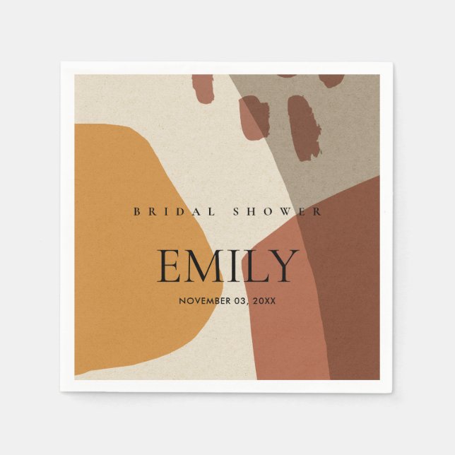 GUARDANAPO DE PAPEL CHÁ DE PANELA ARTISTA AMARELO MODERNO ABSTRATO (Frente)