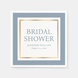 Guardanapo De Papel Chá de panela Azul e Dourado com Script Moderno