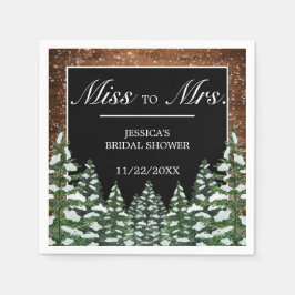 Guardanapo De Papel Chá de panela Black Snowy Wood & Forest para Sra.