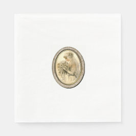 Guardanapo De Papel Chá de panela branco do casamento vintage de vesti