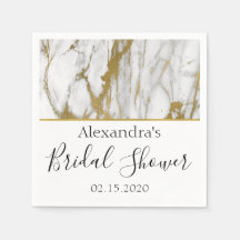 Chá de panela branco e Dourado marmoreado elegante