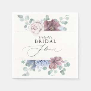 Guardanapo De Papel Chá de panela Chá de fraldas Floral Azul Mauve Dus