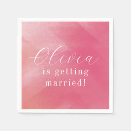 Guardanapo De Papel Chá de panela Cursivo de Nome do Ombre Cor-de-Rosa