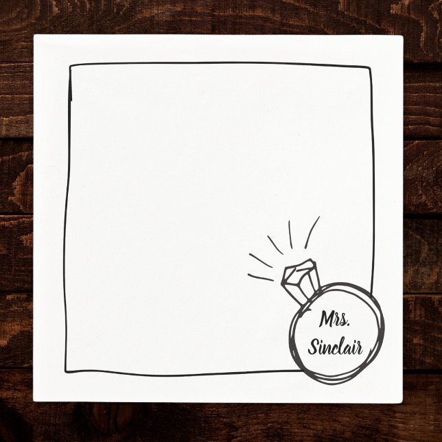 Guardanapo De Papel Chá de panela de Anel Chic Diamond & Bachelorette (Criador carregado)