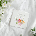 Guardanapo De Papel Chá de panela de Aquarela Floral Cor de Laranja Co<br><div class="desc">Laranja Cor Flórida Laranja Cor de Água Floral Cor de Laranja Cor Cor Cor de Cor Rosa,  Nápoles</div>