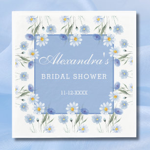 Guardanapo De Papel Chá de panela de Boho Floral Branco e Azul
