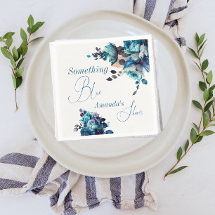 Guardanapo De Papel Chá de panela de Buquê de Aquarela Azul