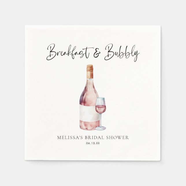 Guardanapo De Papel Chá de panela de café da manhã rosa e borbulhante  (Frente)