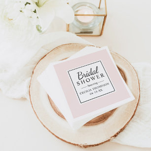 Guardanapo De Papel Chá de panela de Casamento Rosa Pálido Elegante
