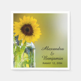 Guardanapo De Papel Chá de panela de Casamento Rustic Sunflower Mason 