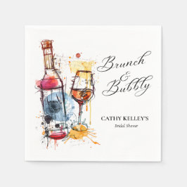 Guardanapo De Papel Chá de panela de champanhe personalizado Brunch e 