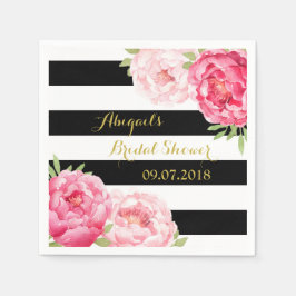 Guardanapo De Papel Chá de panela de Cor de Água Rosa com Faixa Preta 