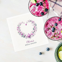 Guardanapo De Papel Chá de panela de Coração Floral Rosa Fuschia