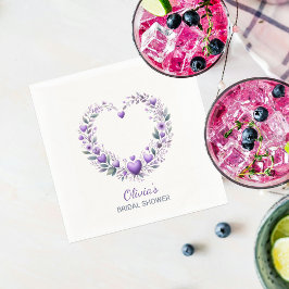 Guardanapo De Papel Chá de panela de Coração Floral Roxo