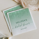 Guardanapo De Papel Chá de panela de Drivers de Glitter Verde Chic<br><div class="desc">Estes guardanapos de papel de chá de panela chic apresentam uma borda brilhante verde faux glitter e fundo verde ombre. As palavras "chá de panela" aparecem num elegante guião verde de escrita manual, que floresce no início e no fim. Personalize os guardanapos com o nome da noiva-a-ser e a data...</div>